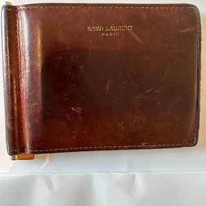Saint Laurent Paris Vegetable Tanned money clip wallet